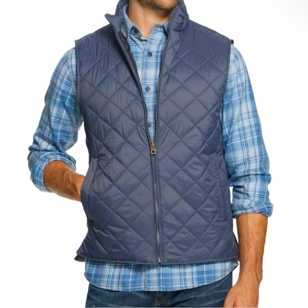 (NEW) Weatherproof Vintage Men's Diamond Quilted Vest - Size Large / Navy *READ*